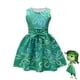 thumbnail image 2 of Vestido de princesa de cosplay de personaje de película de dibujos animados para niños, fiesta de cumpleaños, disgusto, alegre, personaje repugnante, vestido + peluca + bufanda de seda, 2 of 3