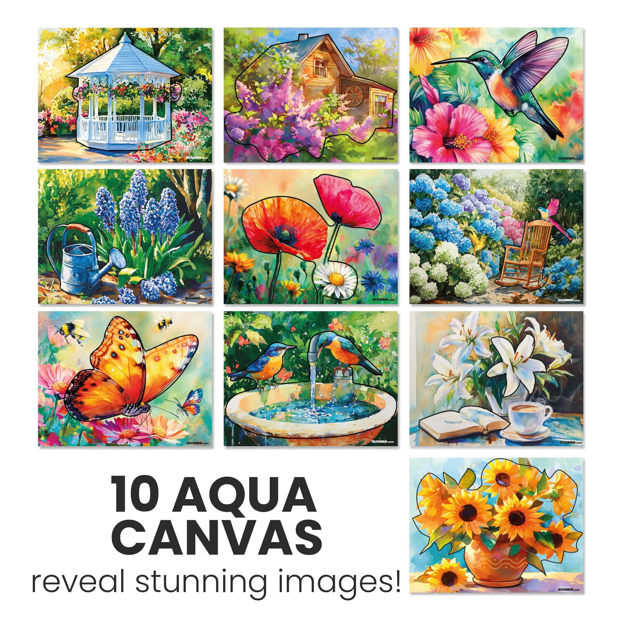 Quokka Water Painting Alzheimer's Activities for Seniors – Dementia Products 10Pack – Vibrant Blooms