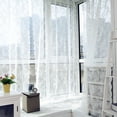 thumbnail image 3 of Lace Curtains 1 Panels Set, Sheer Florals Embroidery Vintage Voile Window Panel Treatment Pair Ruffled Decor Drape for Bedroom/Kitchen, Rod Pocket, 3 of 7
