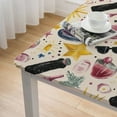 thumbnail image 4 of BANET Hand Draw Seamless Pattern Summer Square Fitted Tablecloth, Elastic Edge, Waterproof Elastic Table Cover, Table Cloth for Home Outdoors Decorate  white, 4 of 7