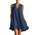 thumbnail image 3 of Shihyeh Womens Swimsuit Cover Up Shirt Ruffle Short Sleeve Bathing Suit Coverups V Neck Flowy Ruffled Beach Bikini Dress, 3 of 8