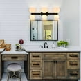 thumbnail image 2 of Claxy 6-Light Black Vanity Lights with Mini Globe Milk Glass Shade, 2 of 7