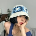thumbnail image 2 of CoCopeaunts Womens Crochet Flower Bucket Hat Handmade Knitted Fishermen Cap Floppy Panama Caps Outdoor Foldable Sunscreen Hat Femme Sun Bob, 2 of 6