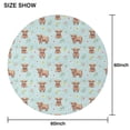 thumbnail image 6 of Blue Highland Cow Flower Pattern Round Tablecloth 60"x60",Wrinkle Wipeable Table Cloth for Kitchen Dining Room Picnic Patio Party, 6 of 6