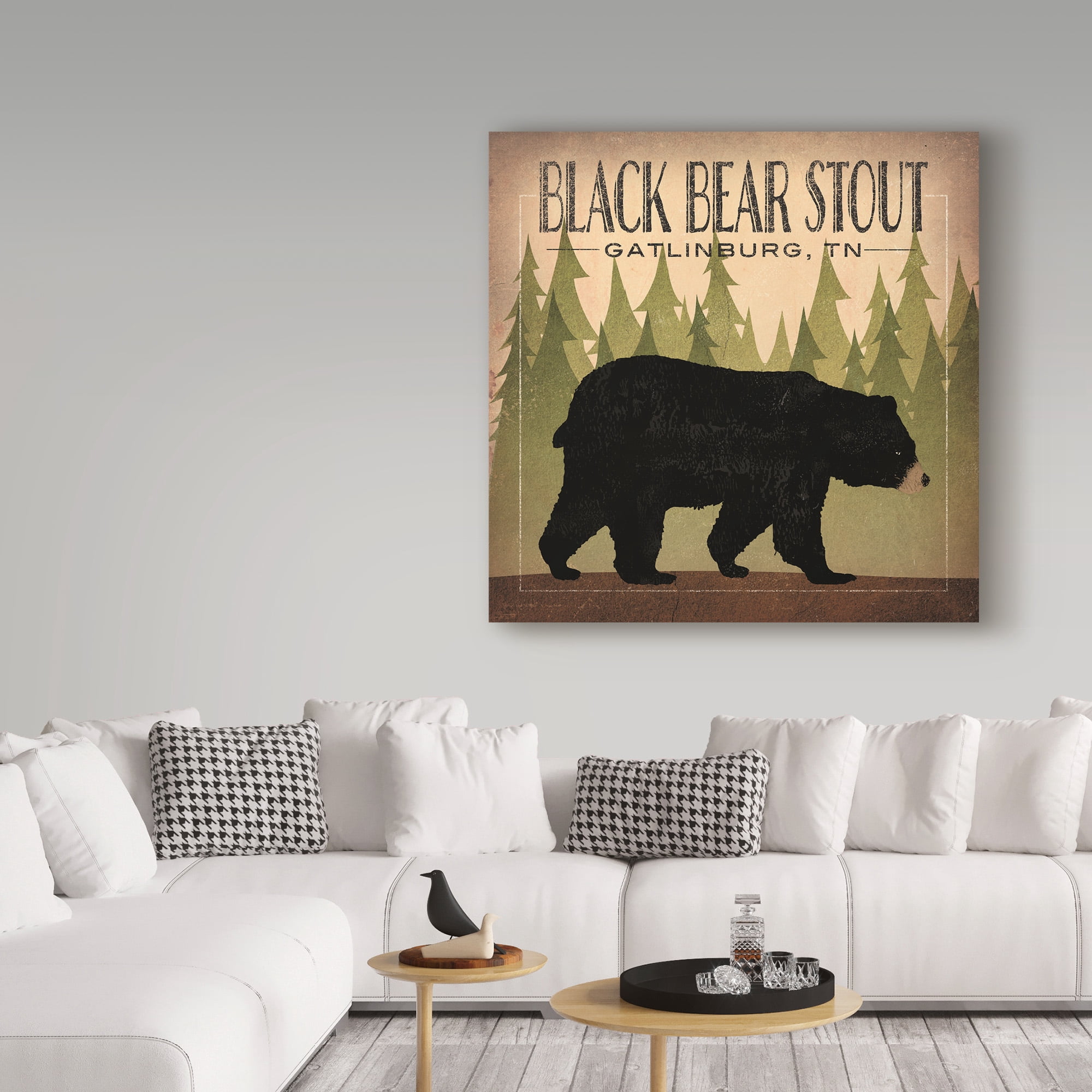 Trademark Fine Art 'Take a Hike Bear Black Bear Stout' Canvas Art by Ryan Fowler