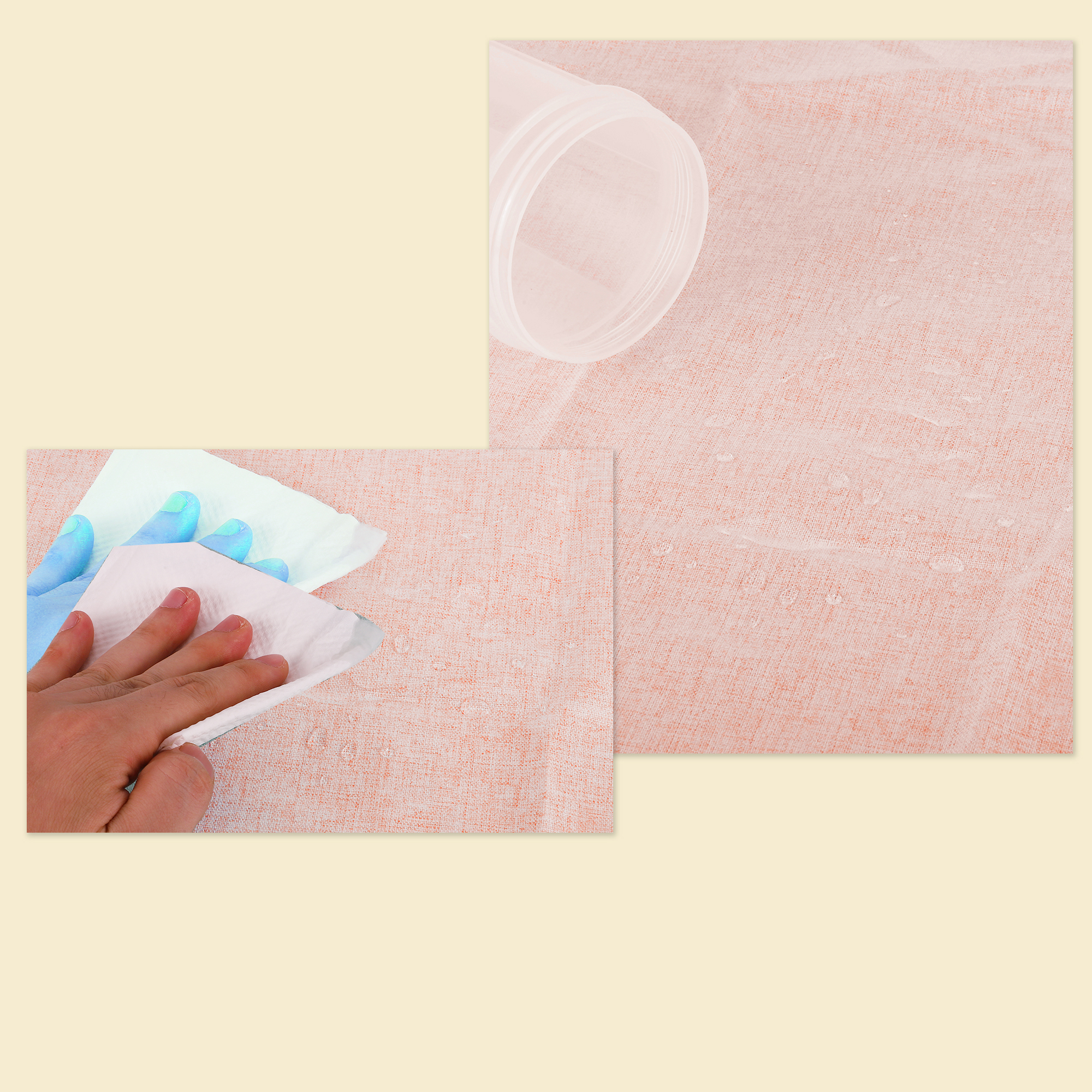 Unique Bargains Wrinkle Free Tablecloths for Holiday Camping Parties Pink 35.43"x35.43"