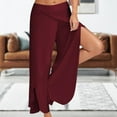 thumbnail image 2 of Cotton Basic Casual Pants Asymmetrical Women Simple Pants Side Slit Daily Outfit, 2 of 7