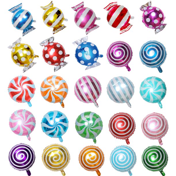 Paquete de 12 globos de aluminio para piruletas, 18 pulgadas, 25 unidades
