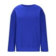 thumbnail image 4 of tklpehg Oversized Sweatshirt for Women Going Out Tops Long Sleeve Tops Vintage Sweatshirt Hooded Classic Solid Color Casual Loose Lightweight Pullover (Blue,S), 4 of 5