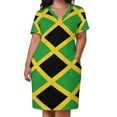thumbnail image 2 of Flag of Jamaica Loose Pocket Dress birthday dress for women luxury 2025 evening dress women, 2 of 6