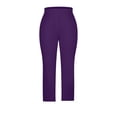 thumbnail image 6 of QATAINLAV Wide Leg Cropped Yoga Pants for Women High Waisted Casual 3/4 Length Workout Pants Summer Loungewear Purple XXL, 6 of 7