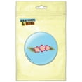 thumbnail image 1 of Flower Garland Blue Pinback Button Pin Badge, 1 of 2