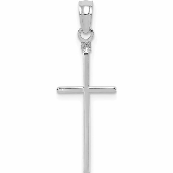 10K White Gold Polished Cross Pendant Made In United States -Jewelry By Sweet Pea