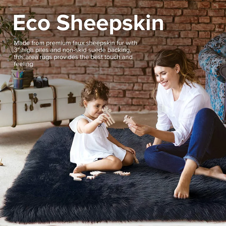 Spectrum Rugs Northland Supreme Sheepskin Wool 6-Pelt Shag Rug (6