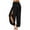 Black, variant on AKAFMK Women's Solid Side-split Activewear Jogger Track Cuff Sweatpants Black