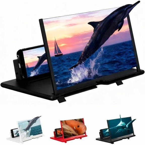 Screen Magnifier for Cell Phone, Foldable HD Mobile Phone Screen Amplifier with Stand, Portable Movie Projector Screen for Smartphones and Tablets