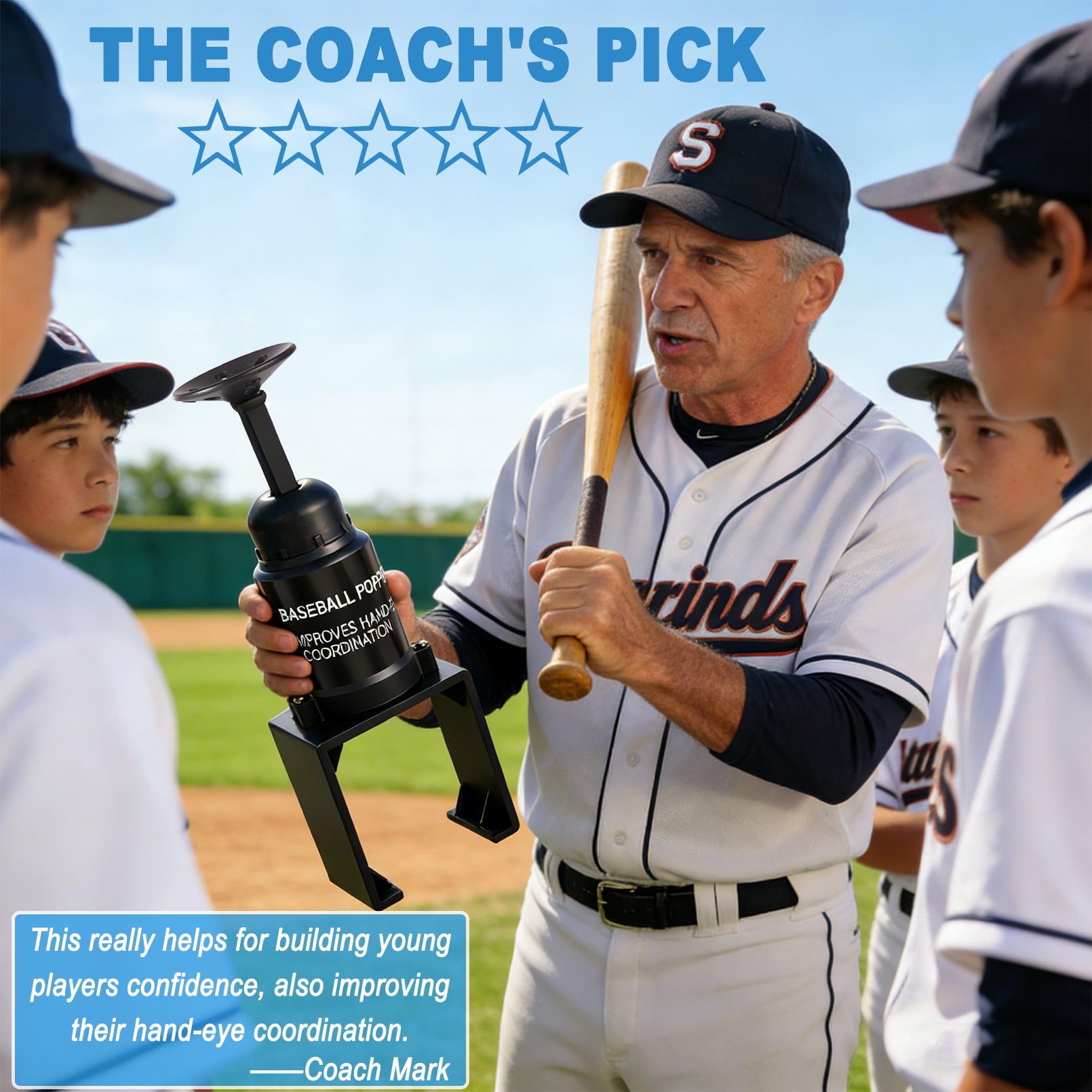 Softball Baseball Popper Training Aid with 4 Softballs