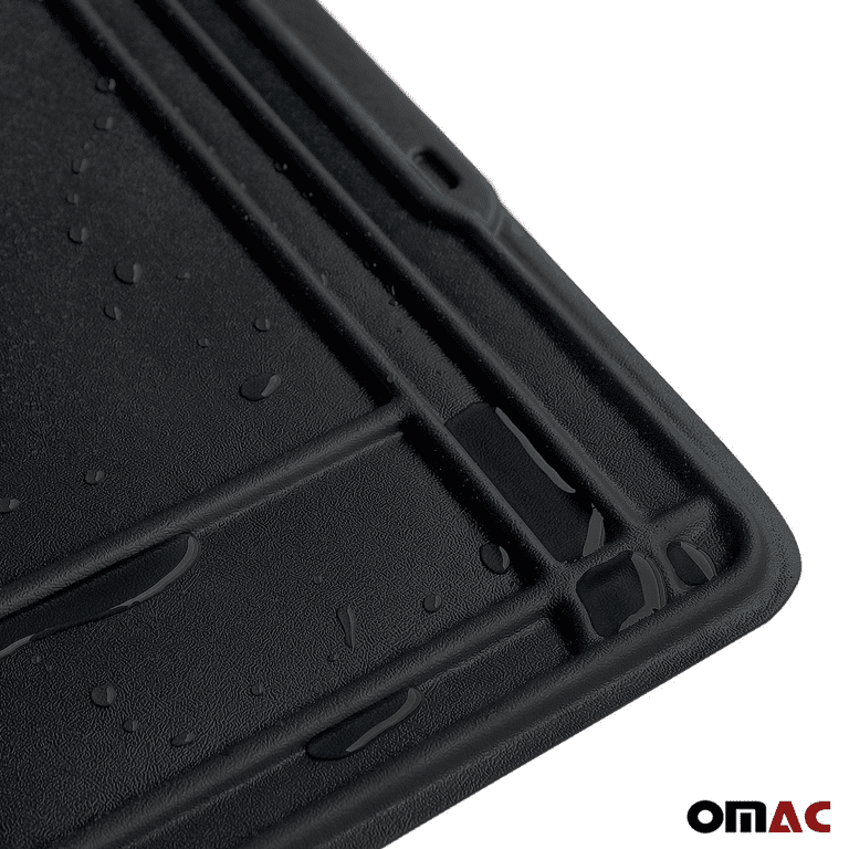 Omac USA All Weather Shoe Boot Tray Water Resistant Under Trash Can Rubber Mat Durable, Size: One size, Black