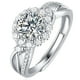 thumbnail image 1 of Anillo de bodas Timcorr con brillo plateado anillo de compromiso diamantes de imitación 1 CT, 1 of 6