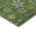 thumbnail image 3 of Addison Rugs Mayfield Premium Machine Washable Transitional Holiday Snowflake Green Rectangle Rug, 3' x 5', 3 of 7