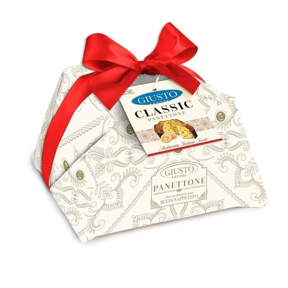 Giusto Sapore Authentic Italian Panettone Original with Raisins, Candied Orange Peel and Butter Gourmet Bread - Traditional Dessert - New and Imported from Italy, Family Owned - 28.21 oz