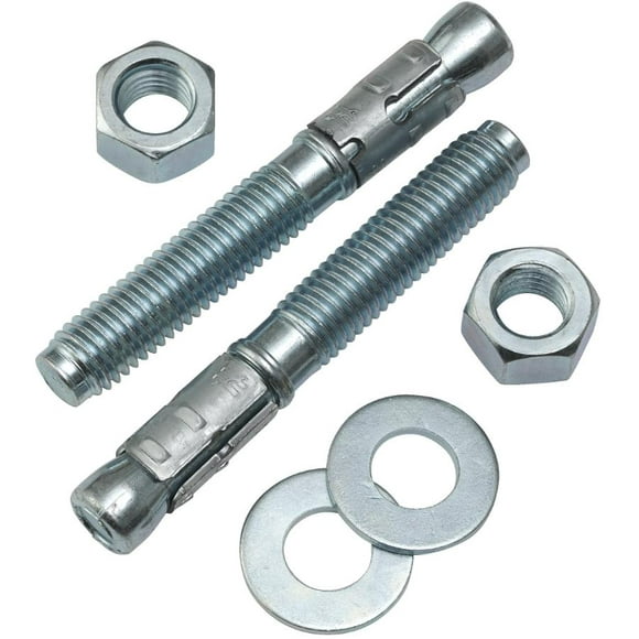 5/8" x 4-1/2" Wedge Anchors - Zinc Plated, 2 Pack