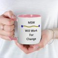 thumbnail image 3 of CafePress - MSW Will Work For Change Mug - 11 oz Ceramic Mug - Novelty Coffee Tea Cup, 3 of 3