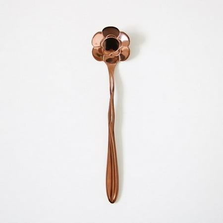 

Clearance!Kitchen Dessert Spoon Japanese Style Stainless Steel Solid Color Coffee Spoon Flower Stirring Spoon Creative Floral TeaSpoon F2