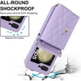 thumbnail image 5 of for Samsung Galaxy Z Flip 5 Case, Wallet Phone Case Cute Leather Case with Card Holder Crossbody Cover for Women Girls Strap Wristlet RFID Blocking Shockproof Protective Cover, Purple, 5 of 7
