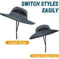 thumbnail image 3 of Ponytail Sun Bucket Hats for Women Men Wide Brim UPF 50+ Fishing & Beach Hats, 3 of 5
