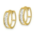 thumbnail image 2 of Primal Gold 10 Karat Yellow Gold Cubic Zirconia Hinged Hoop Earrings, 2 of 5