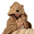 thumbnail image 2 of Couverture Portable, Couvertures à Capuchon Lavables en Coton pour Cadeaux Blanc, Beige, Brun, 2 of 8