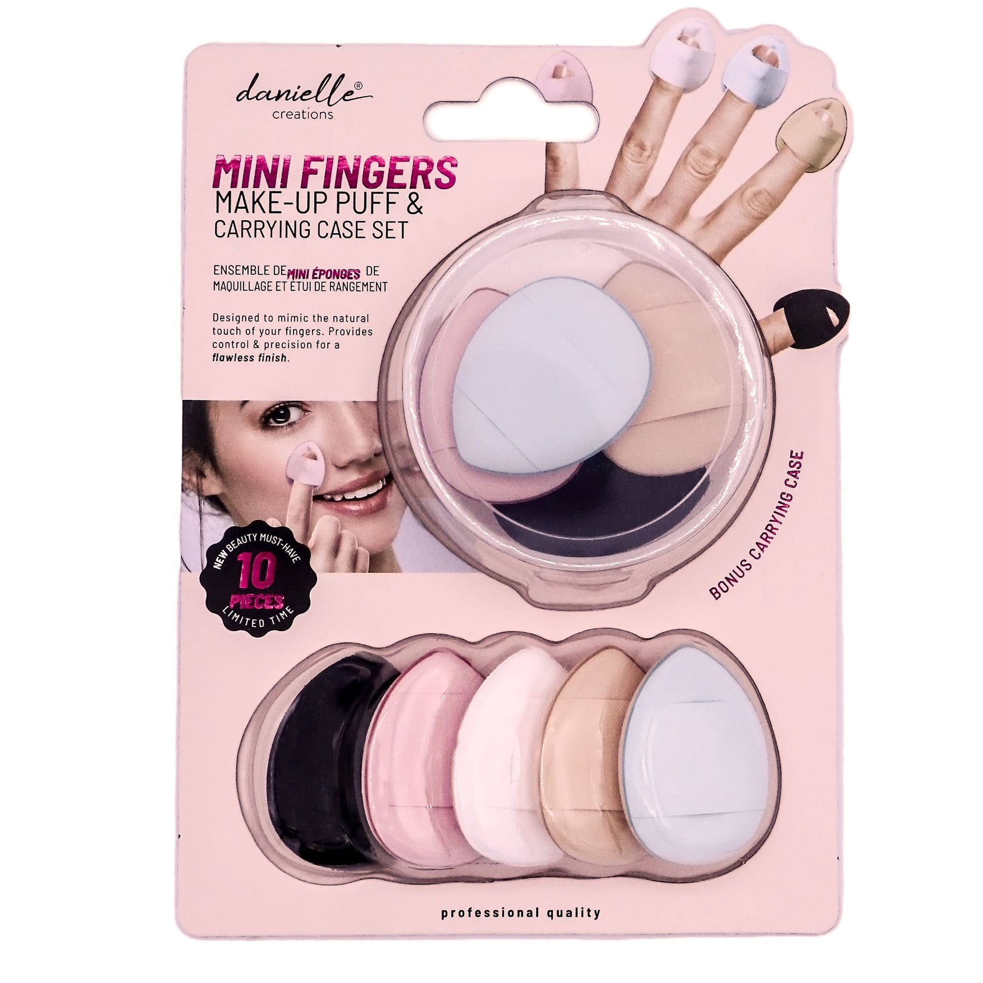 Danielle Creations Mini Fingers Make-up Puff & Carrying case set