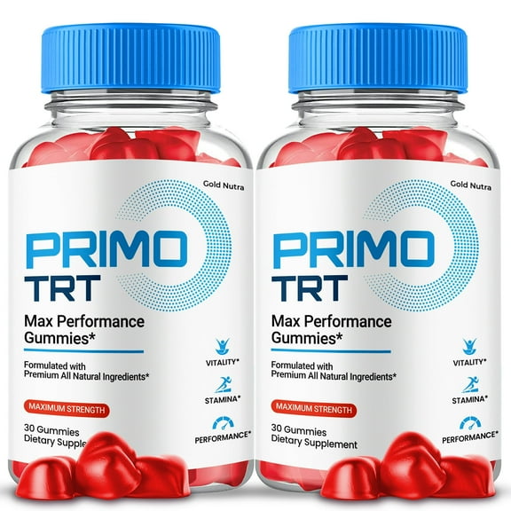 Primo TRT Gummies, Advanced Formula, Prime TRT Supplement All Natural Formula, Maximum Strength (2 Pack)