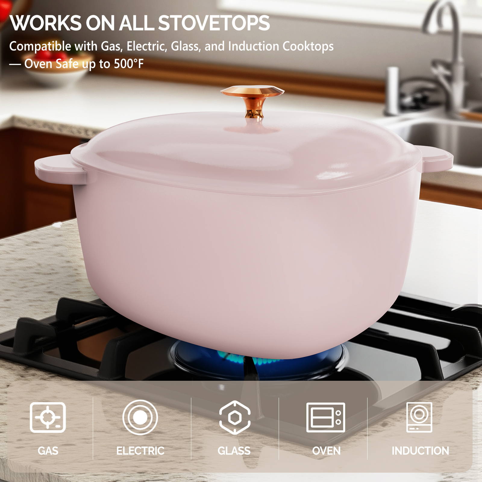 4qt Heart-Shaped Cooking Pot, 24cm Inner Diameter