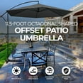 thumbnail image 2 of Four Seasons Courtyard Parasol Déporté de 11,5 Pieds pour Patio, 2 of 7