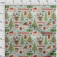 thumbnail image 2 of oneOone Georgette Viscose Light Mint Green Fabric Santa|Gift Box & Tree Christmas Quilting Supplies Print Sewing Fabric By The Yard 42 Inch Wide, 2 of 4
