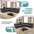 thumbnail image 6 of Timbernest 115.3" Sectional Sleeper Sofa with Pull Out Bed, L Shape Couch for Living Room, Button Tufted and Gold Trim Rolled Arms, Velvet Gray, 6 of 13