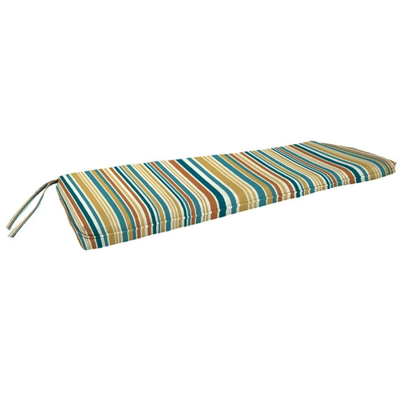 Jordan Manufacturing 45" x 17" Boule Bog Multicolor Stripe Rectangular Outdoor Settee Swing Bench Cushion with Ties and Welt