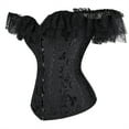thumbnail image 2 of Grebrafan Corset Graduation Party Lace Off Shoulder Bustier Black 2XL, 2 of 5