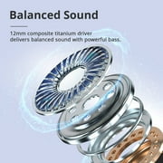 Tronsmart Sounfii R4 True Wireless In-Ear Earbuds, 12mm Drivers with Big Bass, 4 Mics ENC Clear Call, Smart Touch Control - Beige