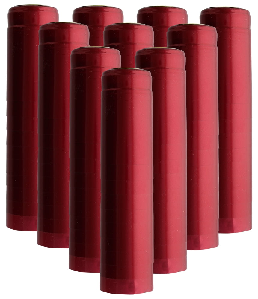 DOITOOL 100pcs Heat Shrink Capsules Wine Shrink Wrap PVC Wine Bottle Capsules Shrink Caps for Wine Cellars and Home Rosy
