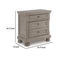 thumbnail image 5 of Ryno Nightstand, 2 Drawers, Pull Out Tray, Nickel Round Knobs, Gray, 5 of 5