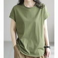 thumbnail image 6 of Maean Womens Basic Shirts Short Sleeve Crew Neck Solid Color Causal Tee Summer Loose Tshirts Tops M-3XL, 6 of 7