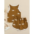 thumbnail image 4 of Franhais Baby 2PCS Pants Suit, Sleeveless Sun Patterns O-Neck T-Shirt, Elastic Waistband Short Pants, Toddler Summer Wear Clothes, 4 of 8