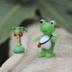 thumbnail image 2 of Arte de vidrio soplado a mano, colección de animales en miniatura con forma de rana verde de la selva tropical, regalo de temporada, arte de vidrio soplado con forma de rana, 2 of 5