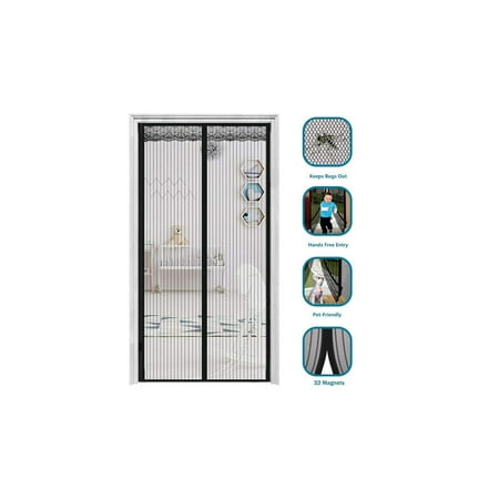 Magnetic Screen Door Heavy Duty Hands-Free Mosquito Mesh Anti Bugs Fly Curtain
