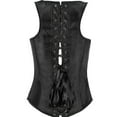 thumbnail image 5 of WMTBSRSW Women's Gothic Wide Shoulder Straps Tank Hook Shaper Corset Bustiers Top Pu Leather Vintage Vest Renaissance Steampunk Bustier Corset, 5 of 7