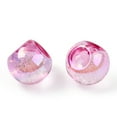 thumbnail image 3 of 20 pc UV Plating Rainbow Iridescent Acrylic Beads Round Top Drilled Pink 16x16x16mm Hole: 3mm, 3 of 3