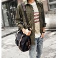 thumbnail image 2 of HSHDLDF Retro Unisex Canvas Leather Messenger Shoulder Bag Fits 13.3" Laptop, 2 of 7